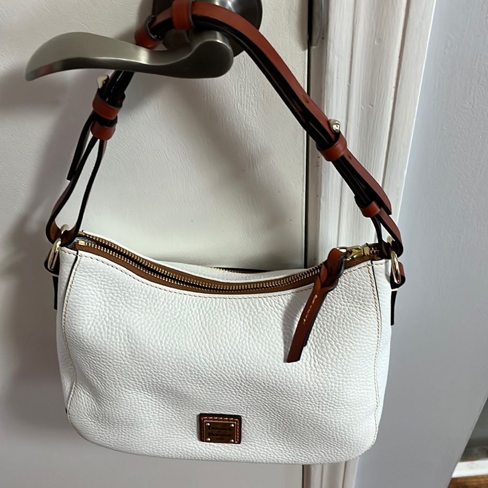 Dooney & Bourke Pebble Grain Small Kiley Hobo Handbag in White